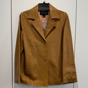 Ellen Tracy Women's Tan Leather Jacket Medium